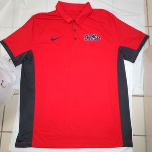 Nike Dri-fit Ole Miss Rebels Short Sleeve Polo XL